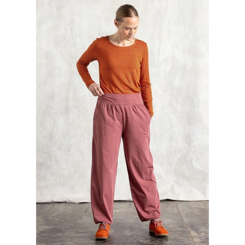 Gudrun Sjoden Tina Orange Polka Dot Long Sleeve Round Neck Shirt Jersey Top